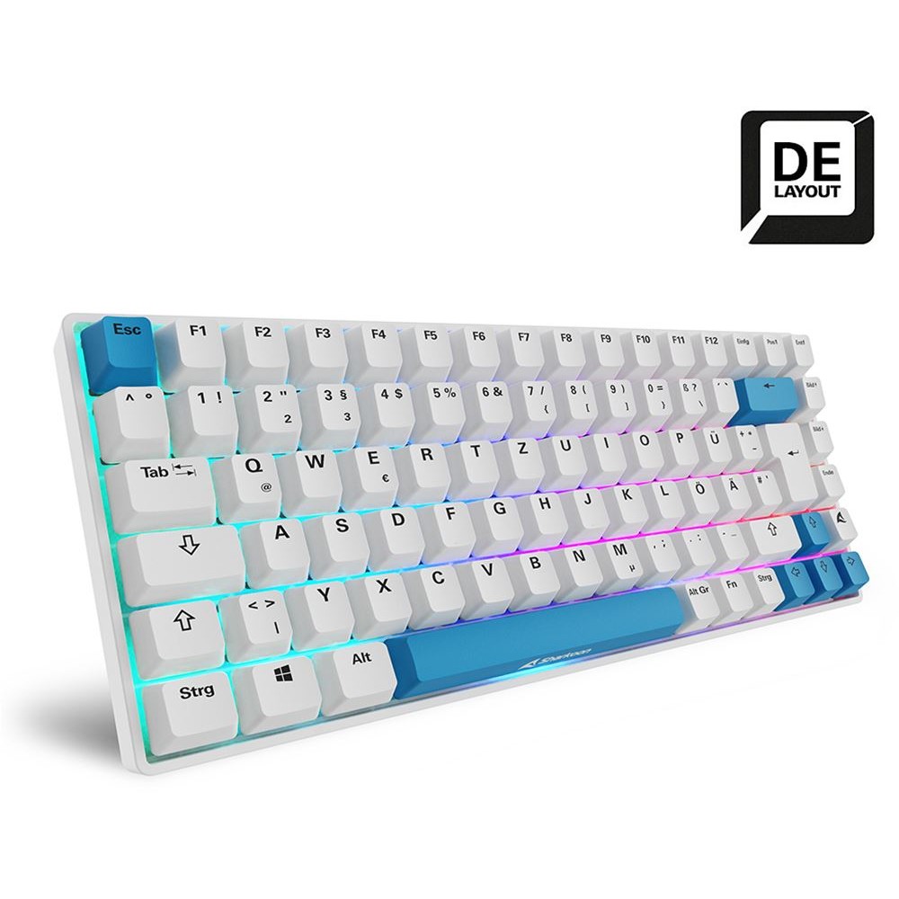 Tastierë Gaming Sharkoon SKILLER SGK50 S3 / Pa kabllo / PBT keycaps / QWERTY - Bardhë - Figura 2