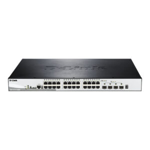 D-Link DGS-1510-28XMP/E 28-Port Gigabit Smart Managed PoE+ Stackable Switch with 24x PoE+, 4x10G SFP+ Uplink & 370W PoE Budget 4