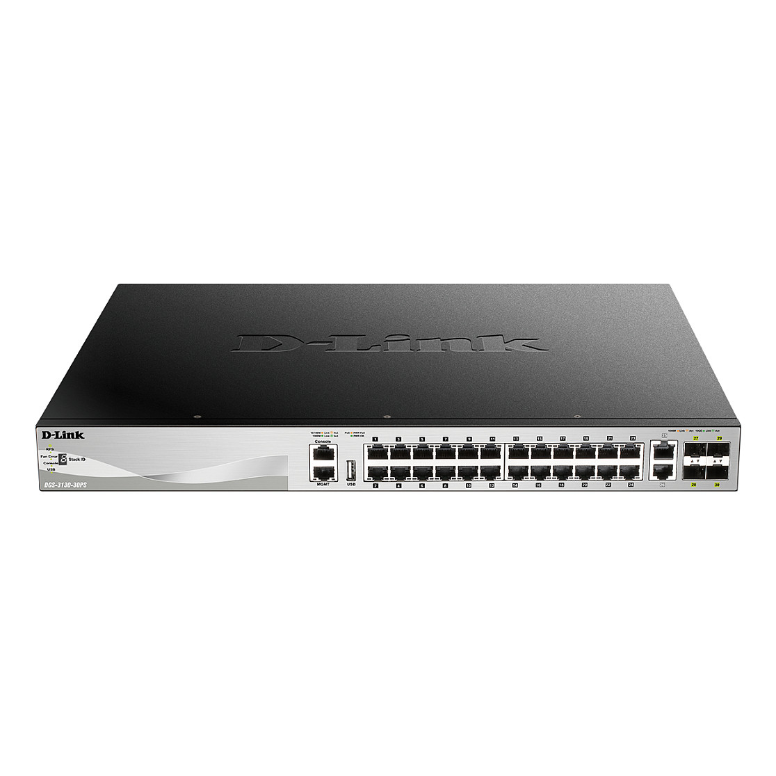 D-Link DGS-3130-30PS/E 30-Port Gigabit L3 Managed PoE+ Stackable Switch with 2x10GBASE-T + 4x10G SFP+ Uplink, 370W PoE Budget 2