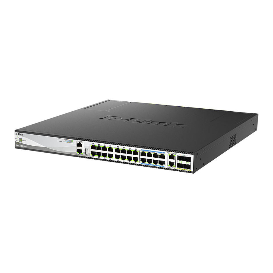 D-Link DMS-3130-30PS/E 30-Port Multi-Gigabit Managed PoE Switch with 2x10G + 4x25G Uplink, Layer 3, 740W PoE Budget 3