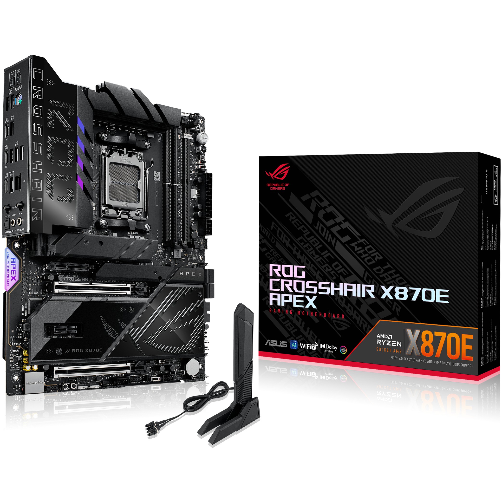 Pllakë Amë MB AMD MB ASUS ROG CROSSHAIR X870E APEX (AMD.AM5.DDR5.ATX)