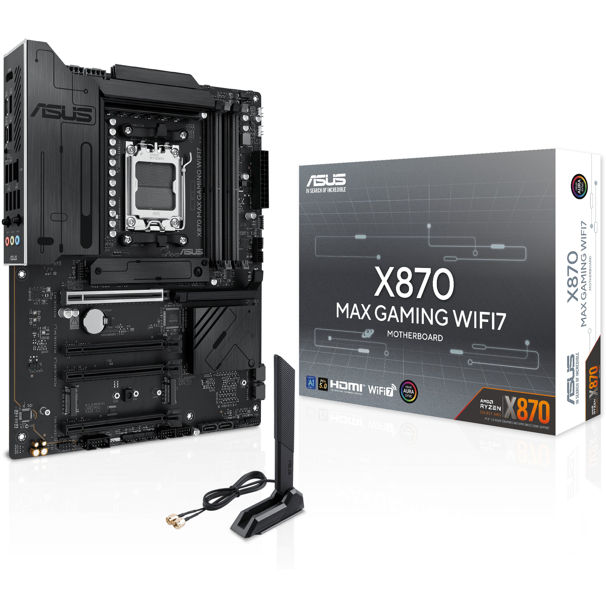 Pllakë Amë MB AMD MB ASUS X870 MAX GAMING WIFI7 (AMD.AM5.DDR5.ATX)