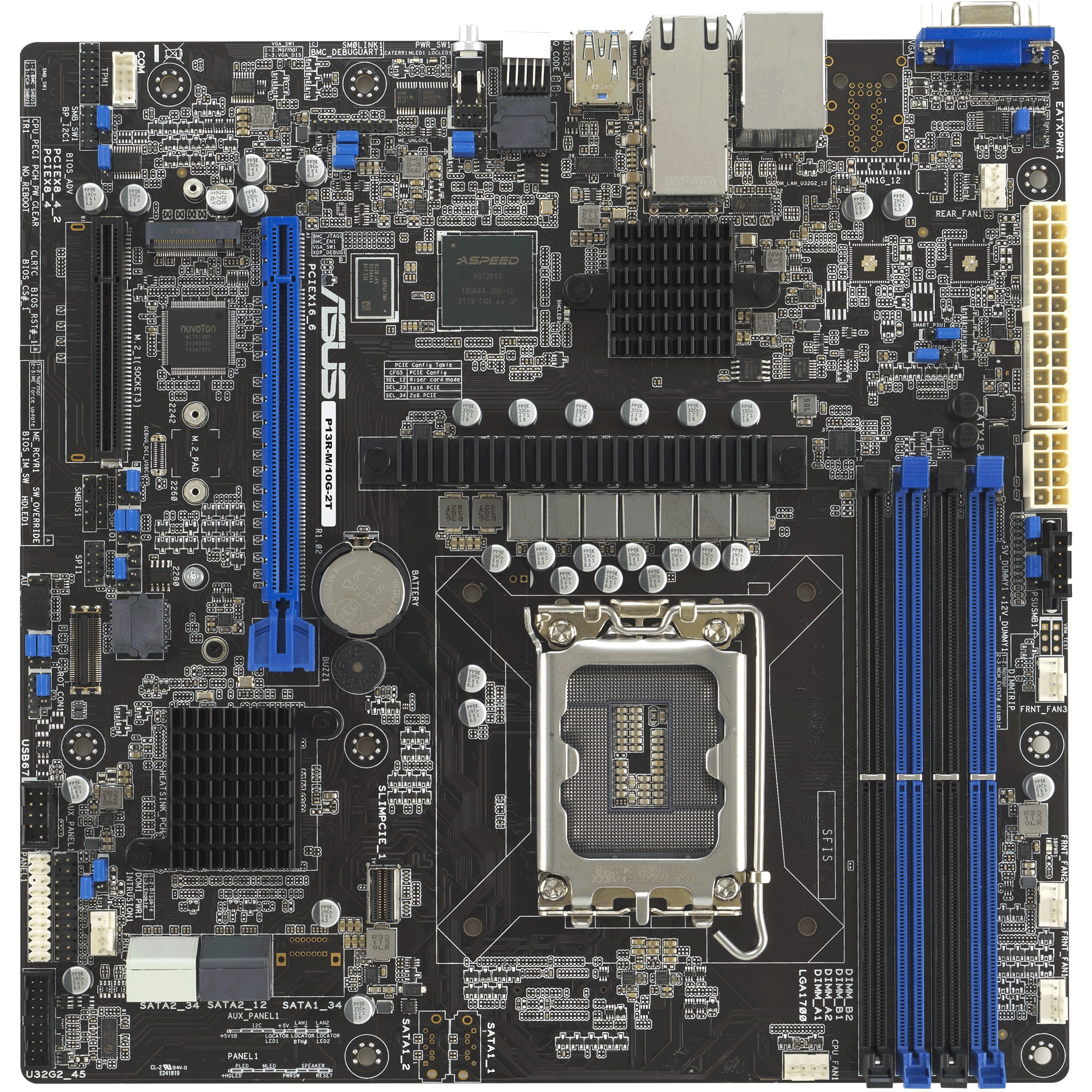 Pllakë Amë ASUS / P13R-M/10G-2T / MicroATX / 1700 / DDR5 / 2x10G / ASMB11 - Figura 3