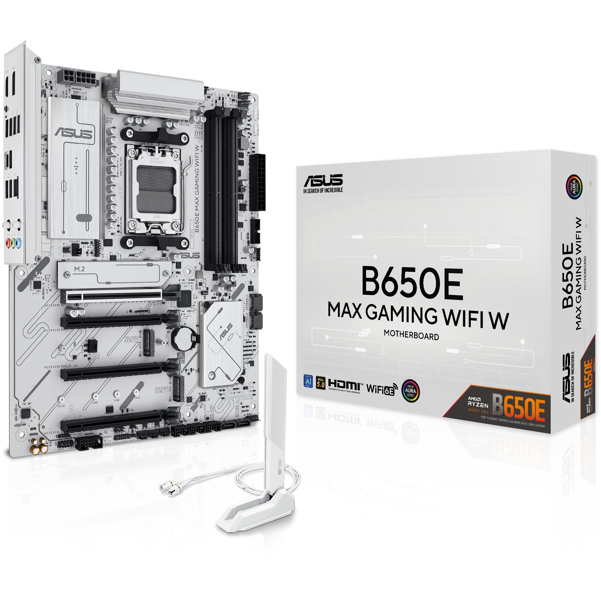 Pllakë Amë MB AMD ASUS B650E MAX GAMING WIFI W (AM5, DDR5, WiFi 6E, PCIe 5.0, ATX)