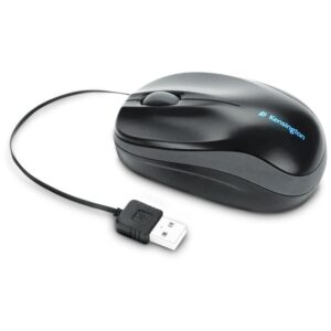 Maus me kabllo Kensington Pro Fit Retractable Mobile / 1000 DPI / e zezë