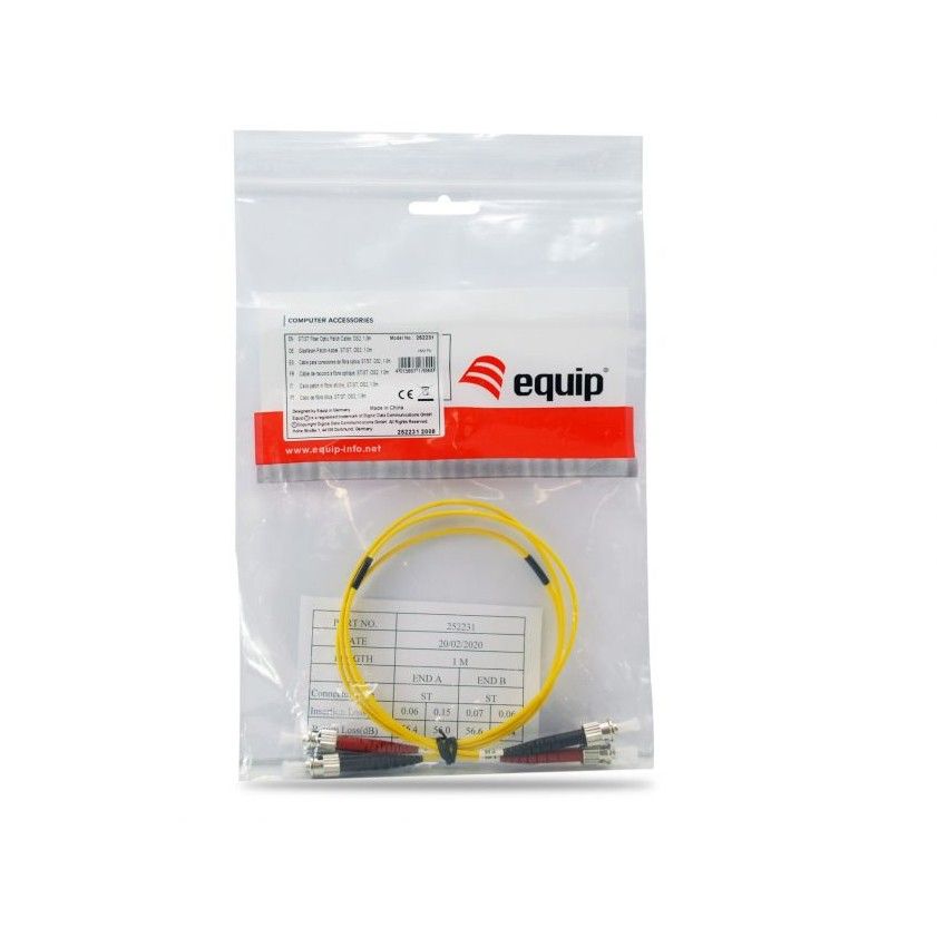 Kabllo për Rrjet Equip LWL Patch Cable ST–ST / 1.00m / Singlemode Duplex OS2 – Polybag - Figura 2