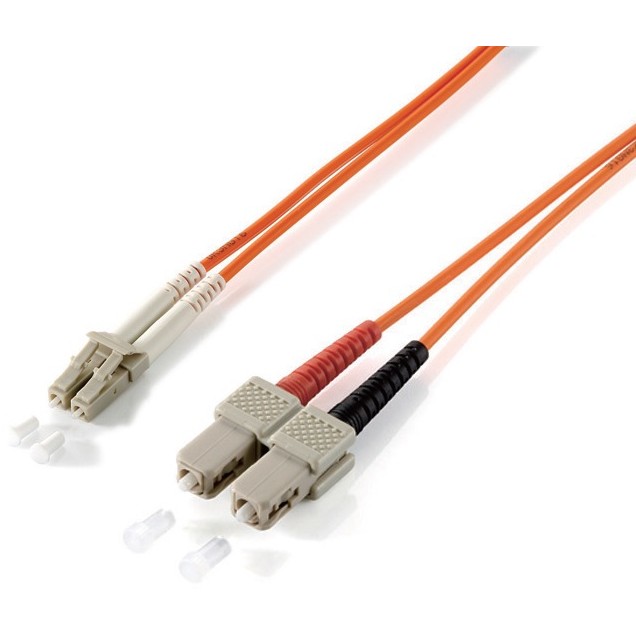Kabllo për Rrjet Equip LWL Patch Cable LC–SC / 1.00m / Multimode Duplex OM1 / Portokalli – Polybag