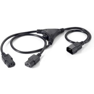 Kabllo për Furnizim me Energji Zgjatuese Y Equip IEC C14 në 2×C13 (St/Bu) / 1.00m / Polybag