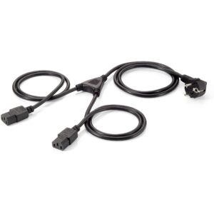 Kabllo për Furnizim me Energji Y Equip Schuko në 2×IEC C13 (St/Bu)