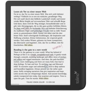 E-book TOLINO VISION COLOR EREADER / 7 inch / 1GB / 32GB / USB Type-C / e zezë