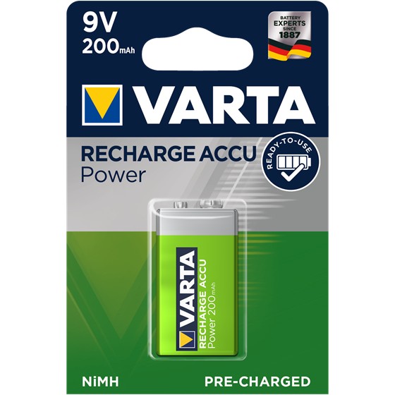 Bateri Rikarikueshme 9V E‑Block (6LR61) / 1Pack / Varta