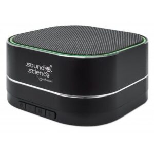 Altoparlant metalik me Bluetooth LED MANHATTAN Sound Science / Kontroll mikrofoni Bluetooth 5.0, Radio FM / microSD / i zi