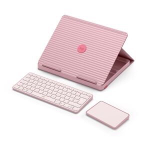 Aksesorë për tablet Logitech CASA Pop-Up Desk / Tastierë pa kabllo + Touchpad + Stand për laptop / QWERTY Layout – Rozë