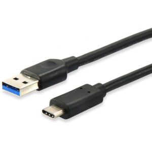 Kabllo Equip USB-A 3.2 & C St/St 1.00m 3A/20V / e zezë