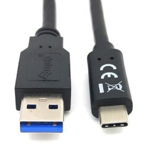 Kabllo Equip USB-A 3.2 & C St/St 2.00m 3A/20V / e zezë