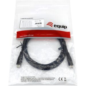 Kabllo Equip USB-A 2.0 & C St/St 3.00m 3A 480Mbps / e zezë
