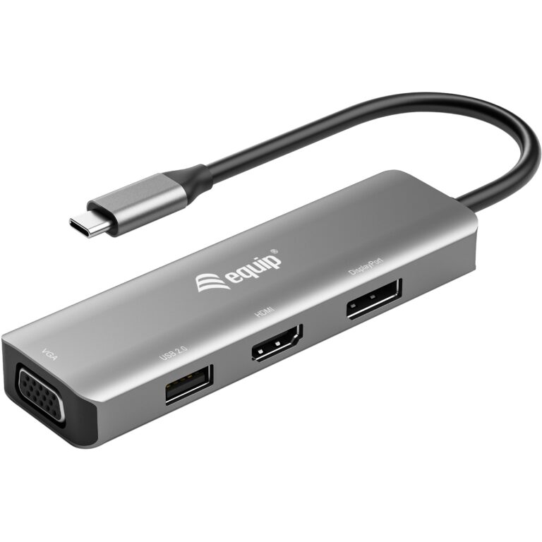Docking Station Equip USB-C & HDMI/DisplayPort/VGA 4K/1080P/60Hz / Gri