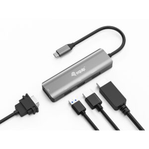 Docking Station Equip USB-C & HDMI/DisplayPort/VGA 4K/1080P/60Hz / Gri