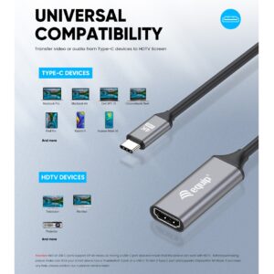 Kabllo Adapter Equip USB-C & HDMI 2.0 4K60Hz 0.15m / Gri - Figura 3