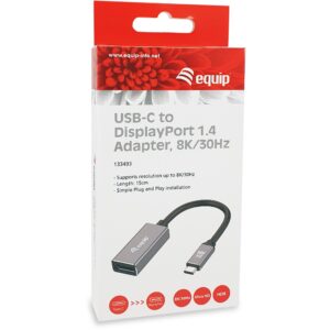Kabllo Adapter Equip USB-C & DisplayPort 1.4 8K60Hz 0.15m / Gri