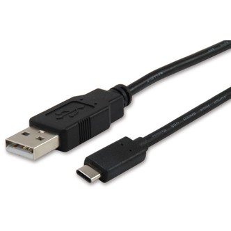 Kabllo Equip USB-A 2.0 & C St/St 1.00m 3A 480Mbps Polybeutel / e zezë