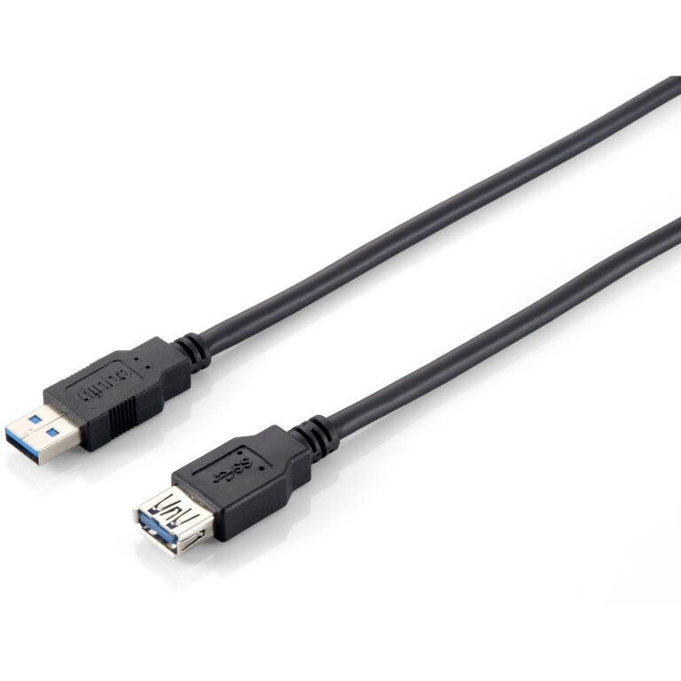 Kabllo USB Equip USB-A 3.0 në USB-A Verl. (St/Bu) / 2.00m / 5Gbps / Polybag – Zezë