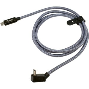 Kabllo USB Equip USB-C 3.0 në USB-C me kënd (St/St) / 2.00m / 5A / 4K@60Hz – Zezë