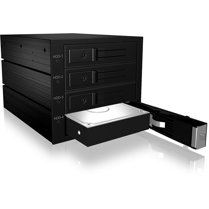 Këllëf për Disqe Backplane / 4x 3.5" HDD / fits 3x 5.25" bay / with lock / with fan / Hot-Swap / ICY BOX- Zezë - Figura 3