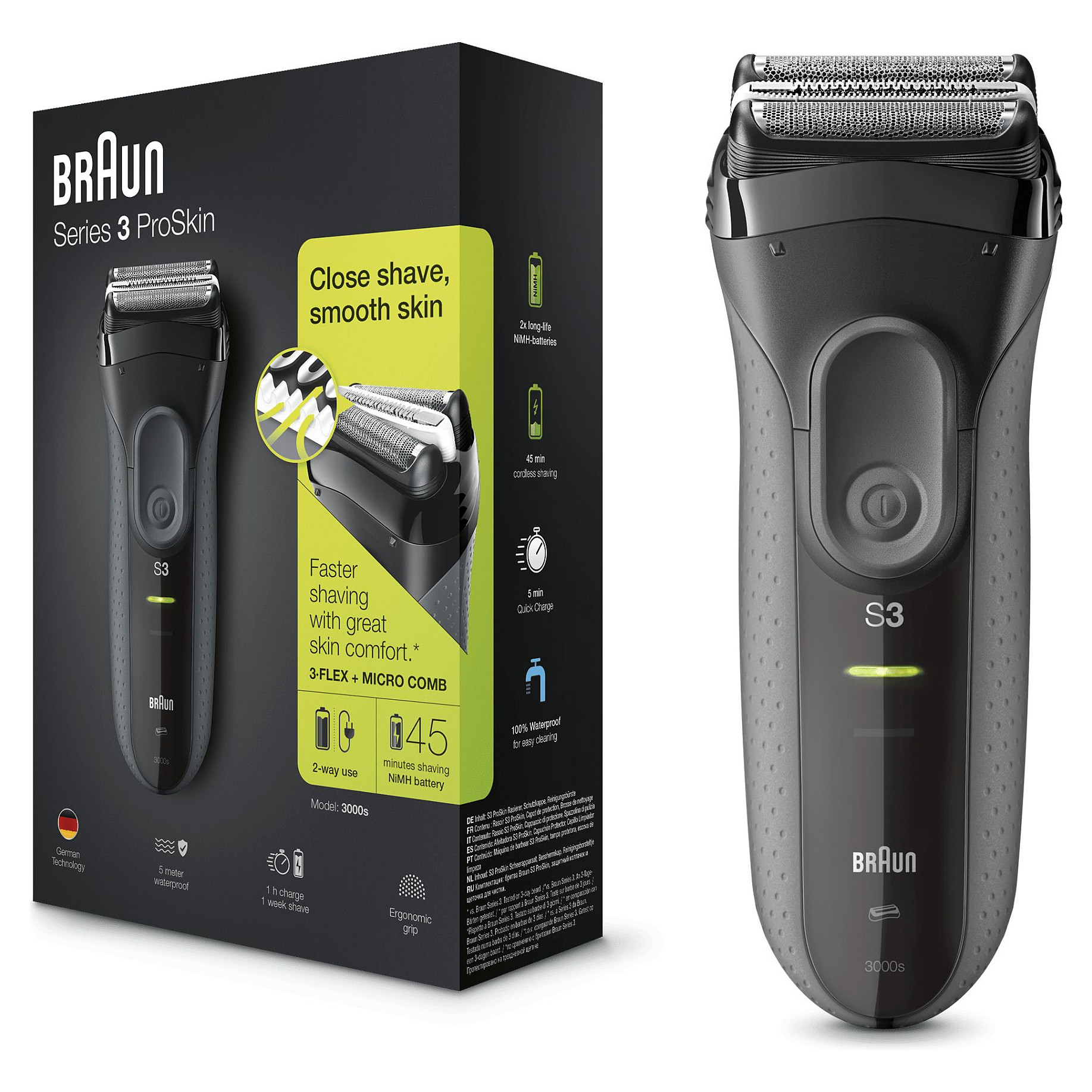 Makinë e rrojës Braun Series 3 3000s ProSkin – Zezë - Figura 4