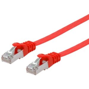 Kabllo për rrjet / Equip Patch Cable Cat6A U/FTP / 2xRJ45 / 10.00m / LSZH / Flat / Polybag – Kuqe