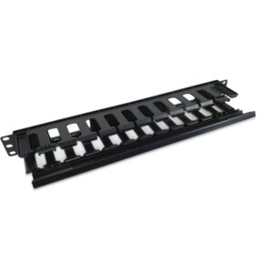 DIGITUS 19 Inch 1U Cable Management Panel Removable Rear Plate Rack Cable Organizer Black 8