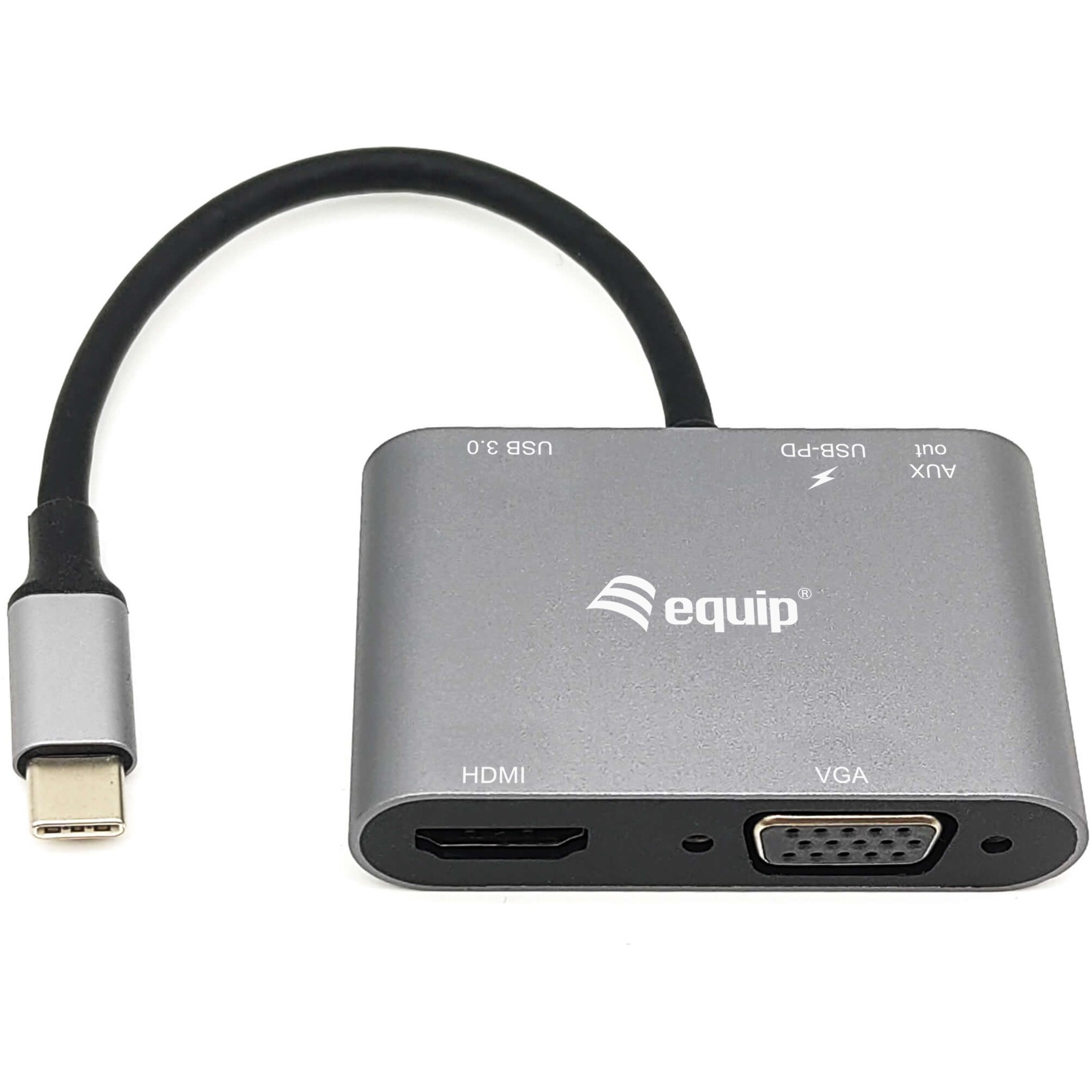 Docking Station Equip USB-C / HDMI / VGA / USB 3.0 / AUX / 100W PD / Kabllo 15cm - Zezë