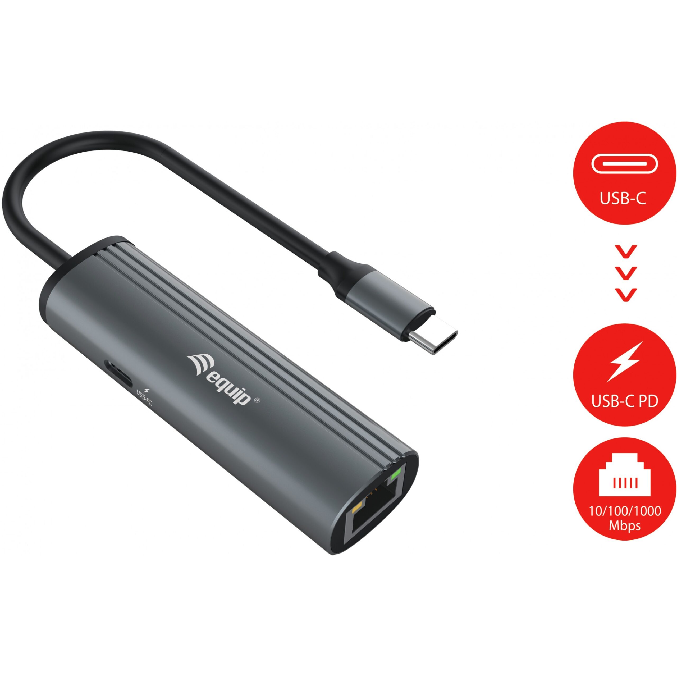 Docking Station Equip USB-C / GbE / 100W PD / USB 3.0 / Kabllo 15cm - Hiri - Figura 2