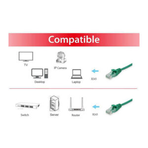 Kabllo për rrjet Equip Patch Cable Cat6 U/UTP 2×RJ45 / 15 m – Gjelbër 6