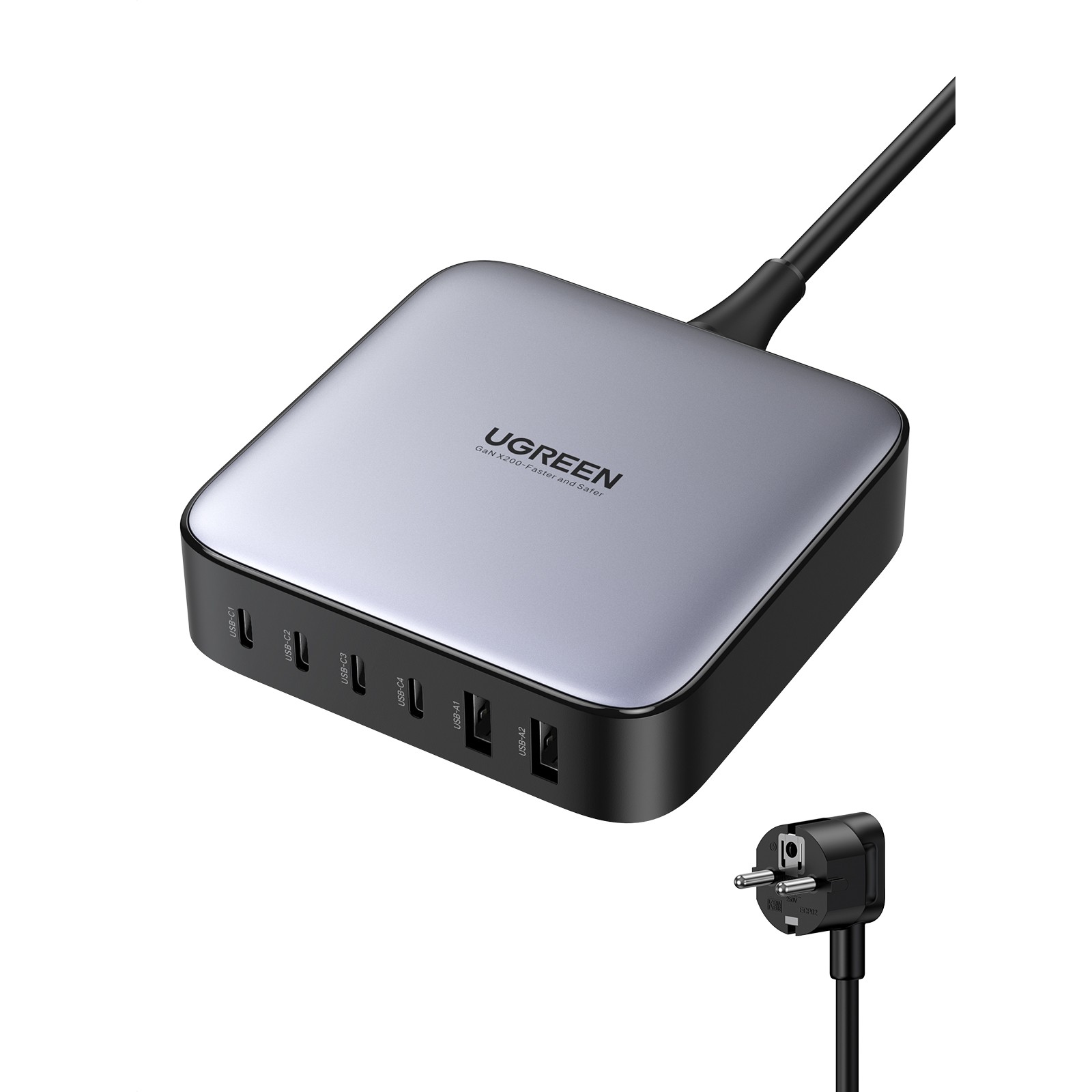 Karikues UGREEN / Desktop Fast Charger / 200W / 2×USB-A + 4×USB-C