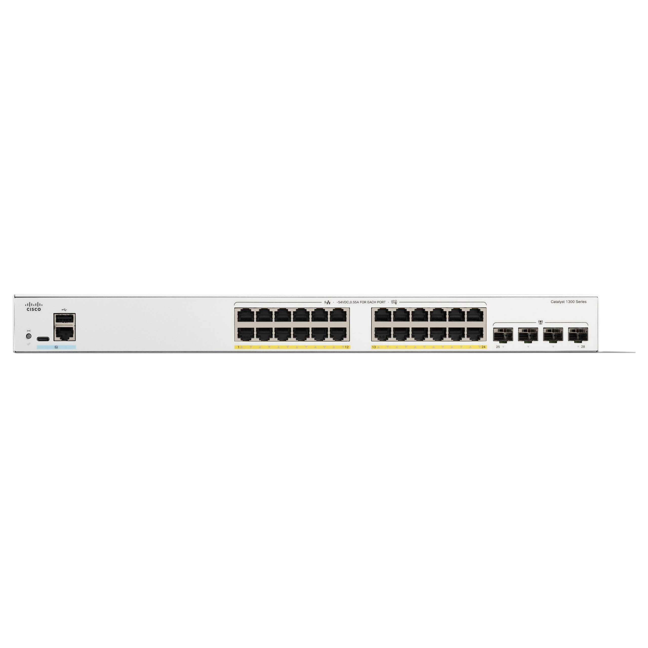 Cisco Catalyst C1300-24P-4G 24-Port Gigabit PoE+ Managed Switch me 4x 1G SFP Uplink 195W Rackmount Business Switch 2