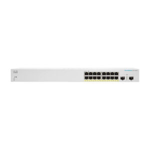 Cisco CBS220-16P-2G Smart Managed 16-Port Gigabit PoE+ Switch me 2x SFP Uplink Rackmount 130W EU