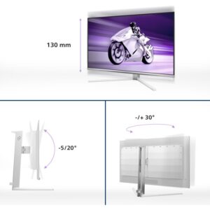 Monitor Gaming Philips 32M2N8900 / 31.5" 4K Ultra HD 240 Hz 0.03 ms OLED / HDMI+DP+USB-C / e bardhë