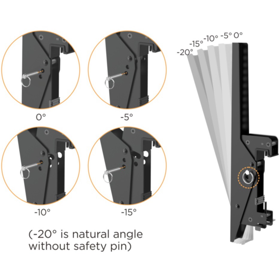 Mbajtëse për TV Equip Deckenhalterung / 45″–55″ / 2 TFT / je 50 kg / 1 Gelenk - Zezë - Figura 5
