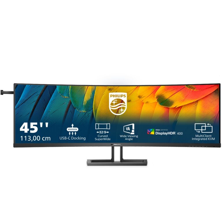Monitor Philips 45B1U6900C / 44.5″ / WQHD / VA LCD Curved / 32:9 / 75Hz / 2×HDMI + DP + USB-C / E zezë