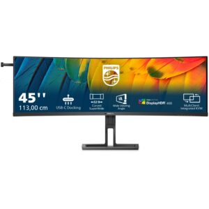 Monitor Philips 45B1U6900C / 44.5″ / WQHD / VA LCD Curved / 32:9 / 75Hz / 2×HDMI + DP + USB-C / E zezë