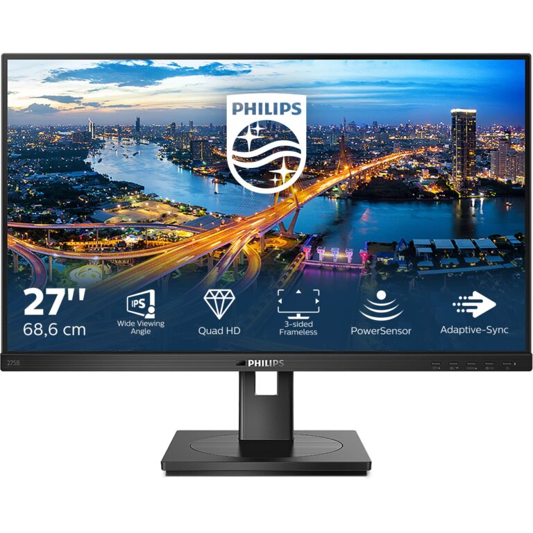 Monitor për punë Philips 275B1 / 27" / 2K Ultra HD IPS LCD / 75 Hz / 4 ms / DVI+HDMI+DP+USB / Zezë
