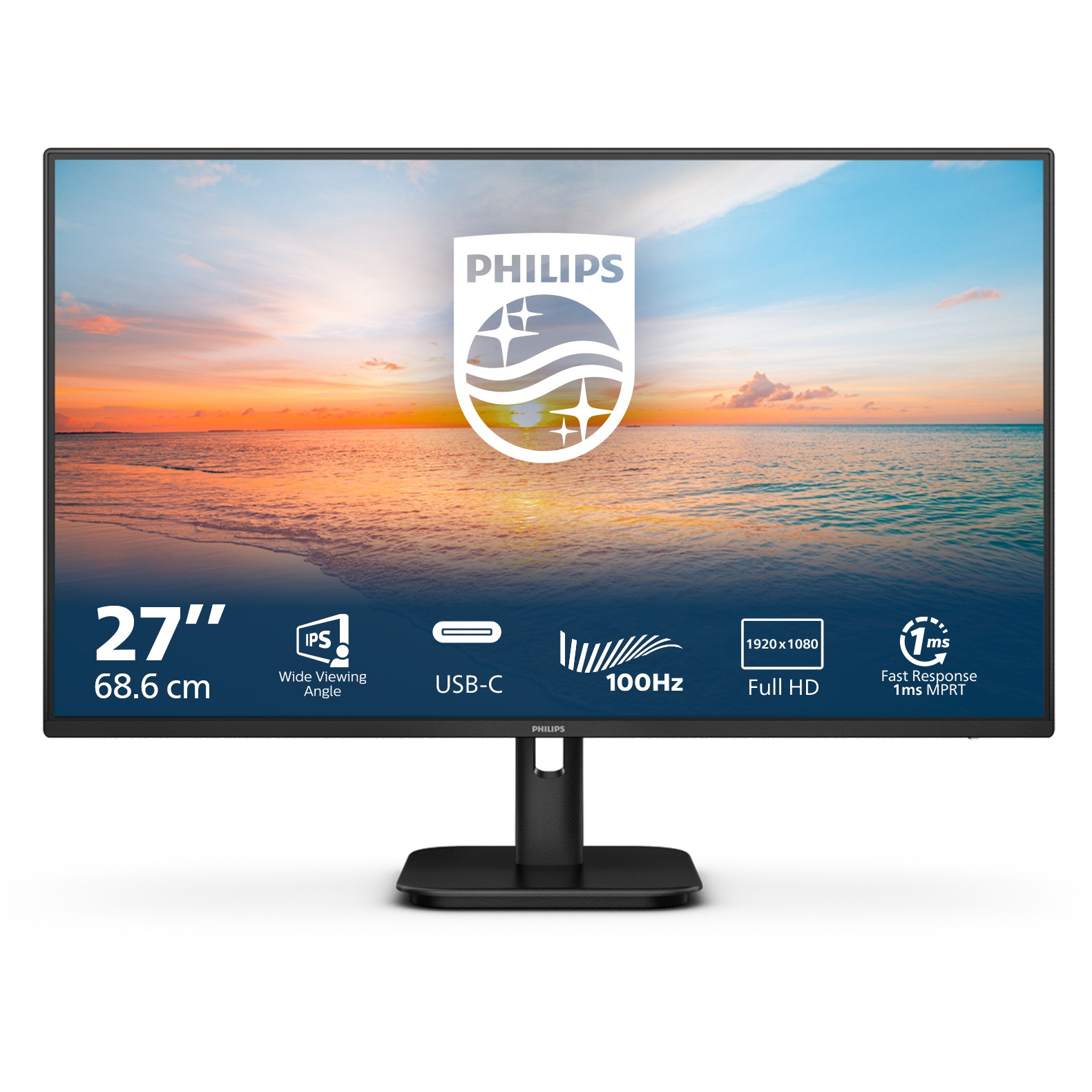 Monitor Philips 27E1N1300A / 27″ / FHD / IPS LCD / 16:9 / 100Hz / 4ms / HDMI + USB‑C / E zezë - Figura 2