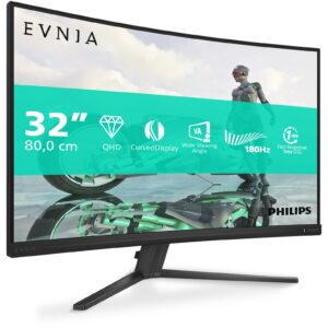 Monitor Philips 32M2C3500L / 31.5″ / QHD / VA LCD Curved / 16:9 / 180Hz / 1ms / 2× HDMI + DP / Gri