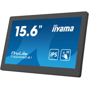 Monitor iiyama ProLite T1624MSC-B1 / 15.6″ / FHD / IPS LCD Touchscreen / 16:9 / 60Hz / 25ms / HDMI + USB / E zezë / 10‑Point Multi‑Touch