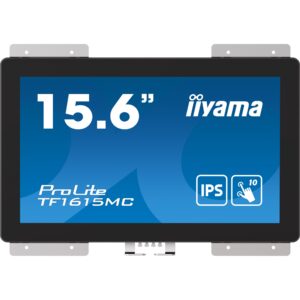 Monitor iiyama ProLite TF1615MC-B1 / 15.6″ / FHD / IPS LCD Touchscreen / 16:9 / 60Hz / 8ms / VGA + HDMI + DP + USB / E zezë / PCAP 10‑Point Touch