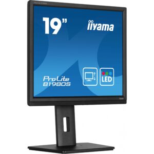 Monitor iiyama ProLite B1980S-B1 / 19″ / SXGA / TN LCD / 5:4 / 75Hz / 3ms / HDMI + DP + VGA / E zezë / Lift + Pivot + Speaker