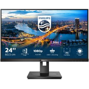 Monitor Philips 243B1 / 23.8″ / FHD / IPS LCD / 16:9 / 75Hz / 4ms / HDMI + DP + USB‑C + USB Hub / E zezë / Lift + Pivot