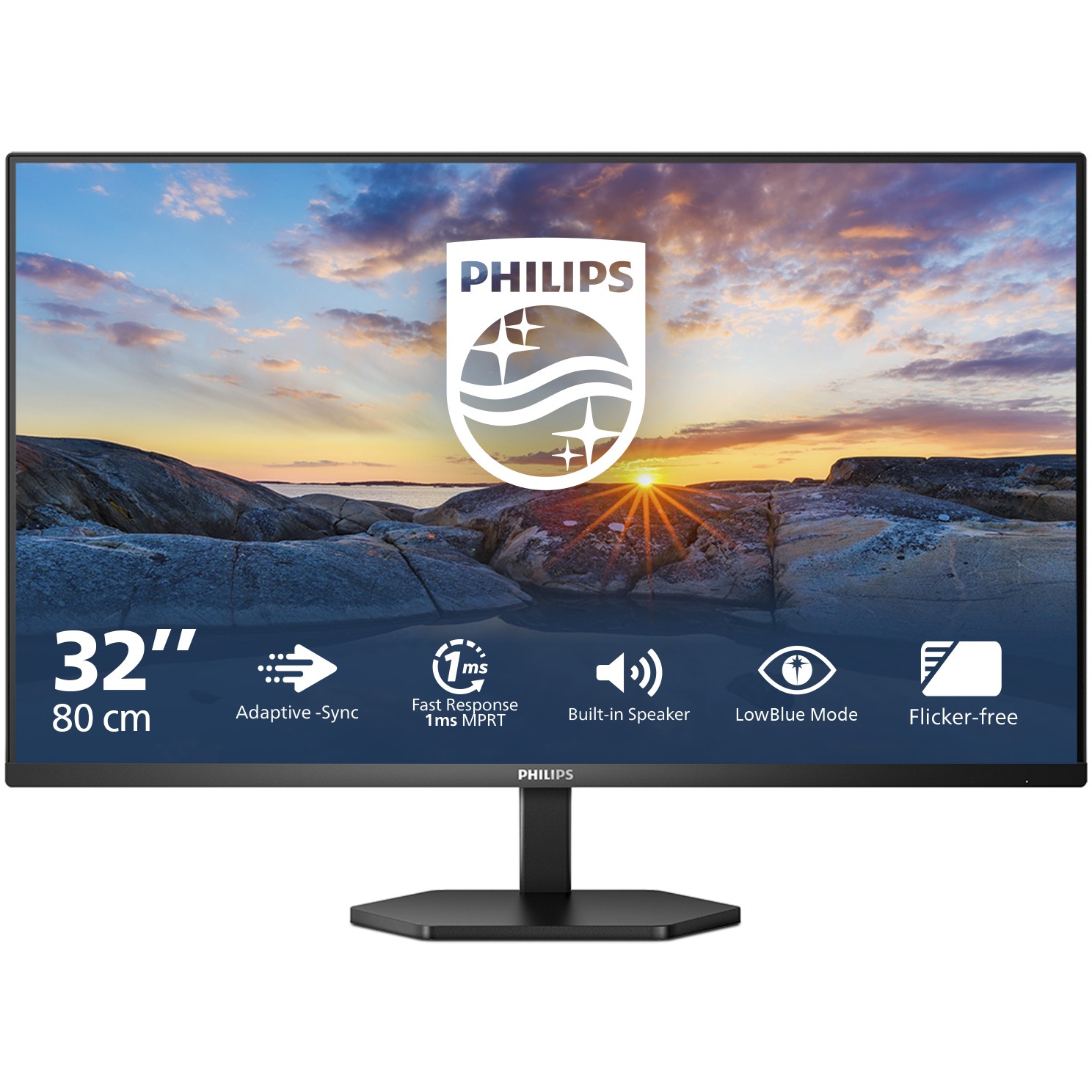 Monitor Philips 32E1N3100LA / 31.5″ / FHD / VA LCD / 16:9 / 75Hz / 4ms / HDMI + VGA  / E zezë