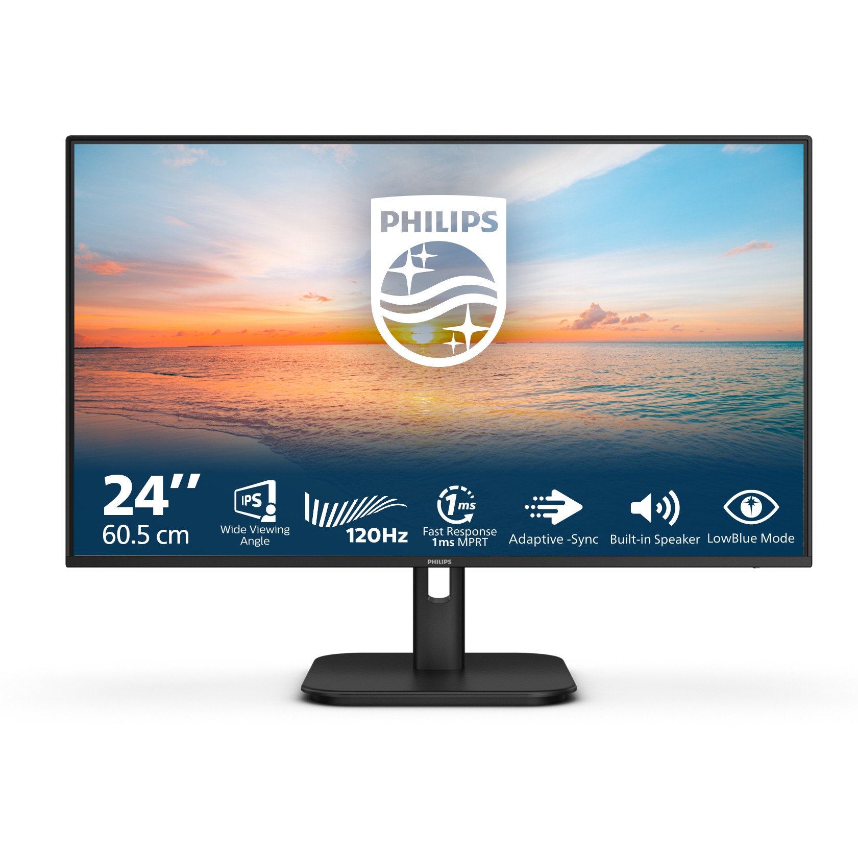 Monitor Philips 24E1N1200A / 23.8″ / FHD / IPS LCD / 16:9 / 120Hz / 4ms / HDMI + VGA / E zezë